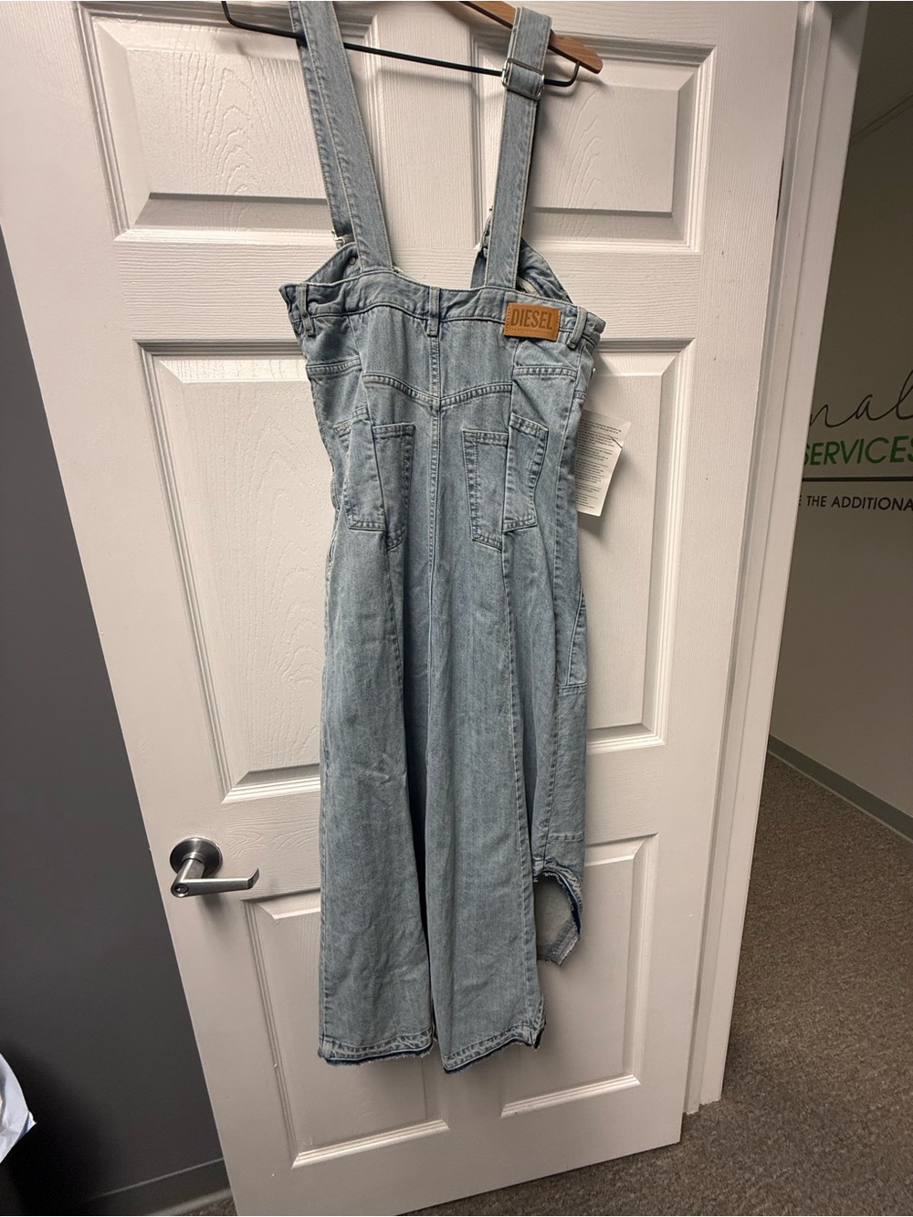 Diesel Light Wash Denim Overall Maxi Dress - Picture 9 of 11